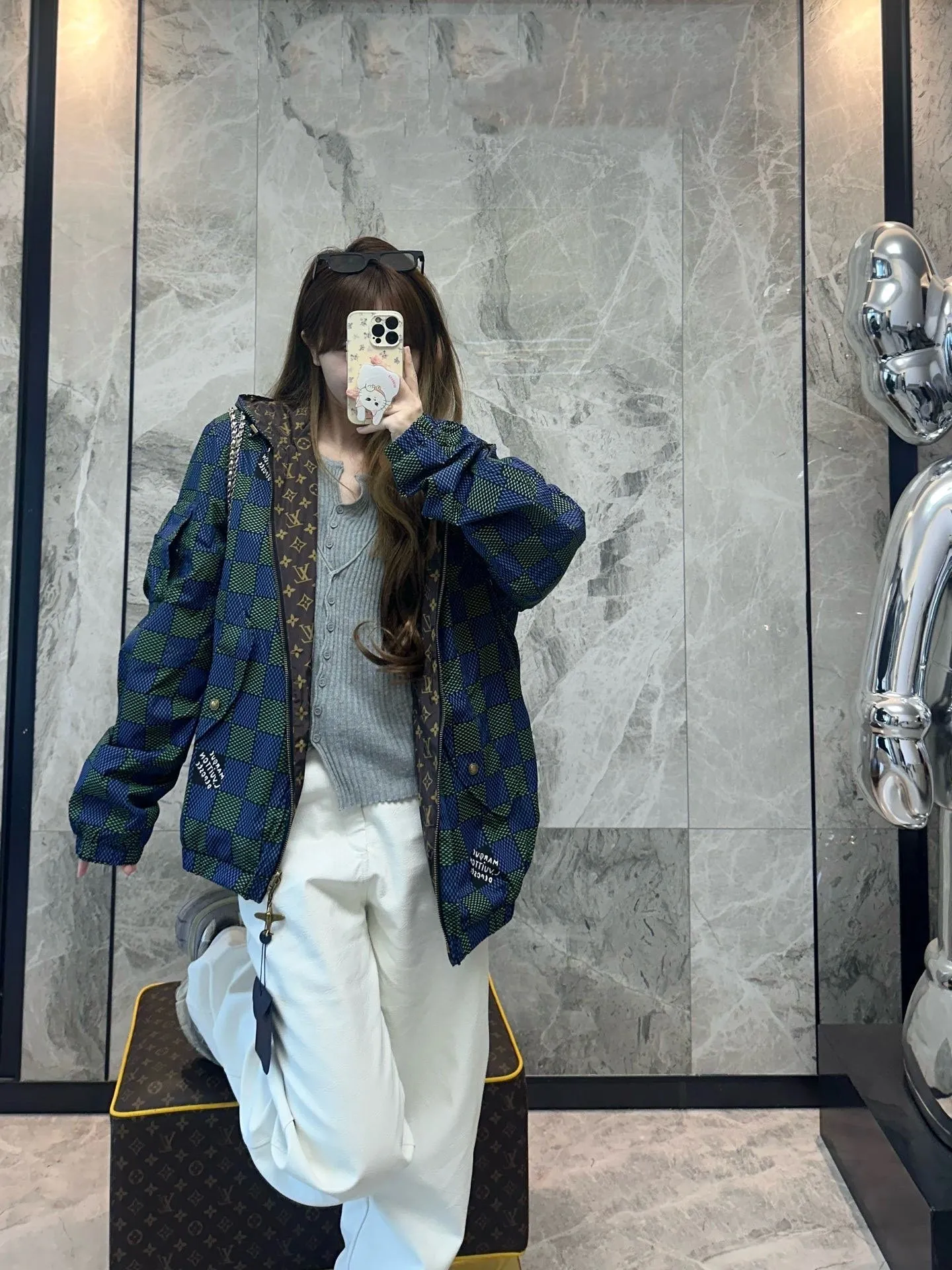 Louis Vuitton/Louis Vuitton presbyopic checkerboard double-sided jacket